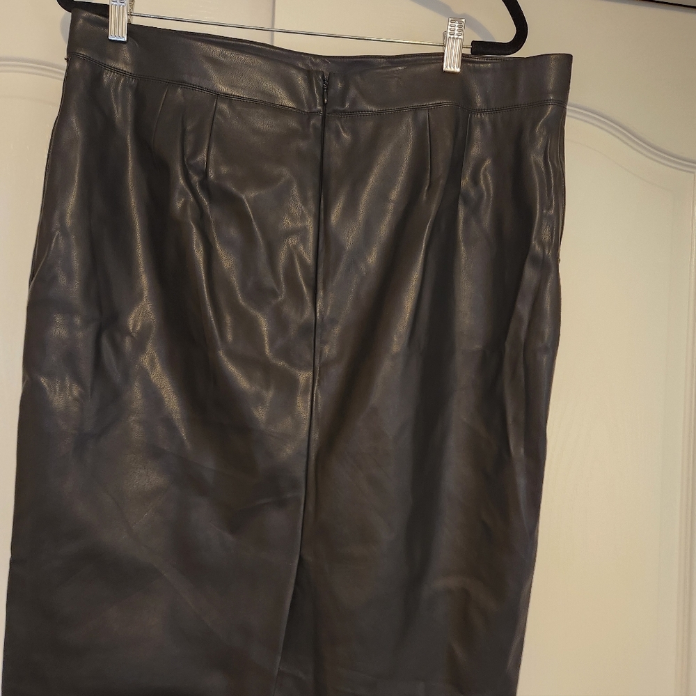 DKNY Black Faux Leather Outerwear